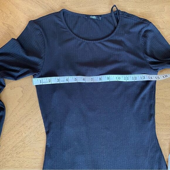 Calli the Label Long Sleeve Wide Ribbed Midi Bodycon Dress Size Small (AUS 10) - Picture 7 of 13